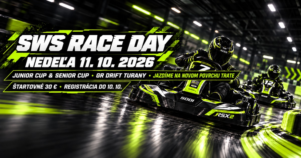 SWS Race Day Turany 11. 10. 2026 – široký banner na web a zdieľanie odkazu