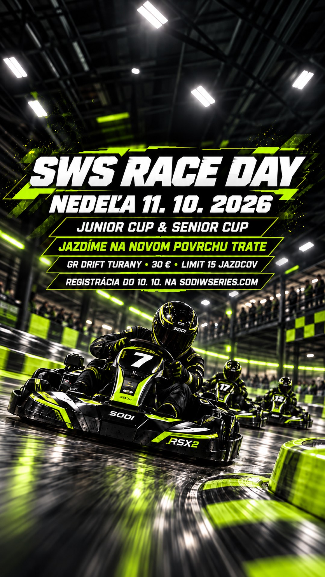 SWS Race Day Turany 11. 10. 2026 – vertikálny formát pre Instagram story