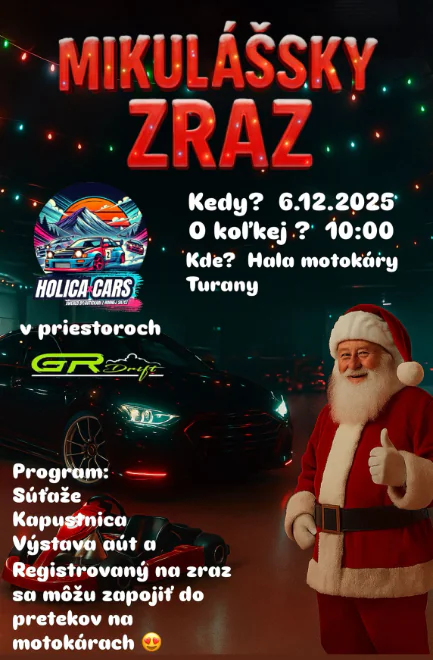 🎅 Mikulášsky zraz 2025 – už 6. decembra v Turanoch! 🚗🏁