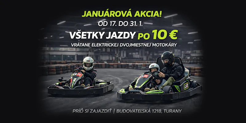 Januárová akcia: od 17. do 31. 1. všetky jazdy po 10 €
