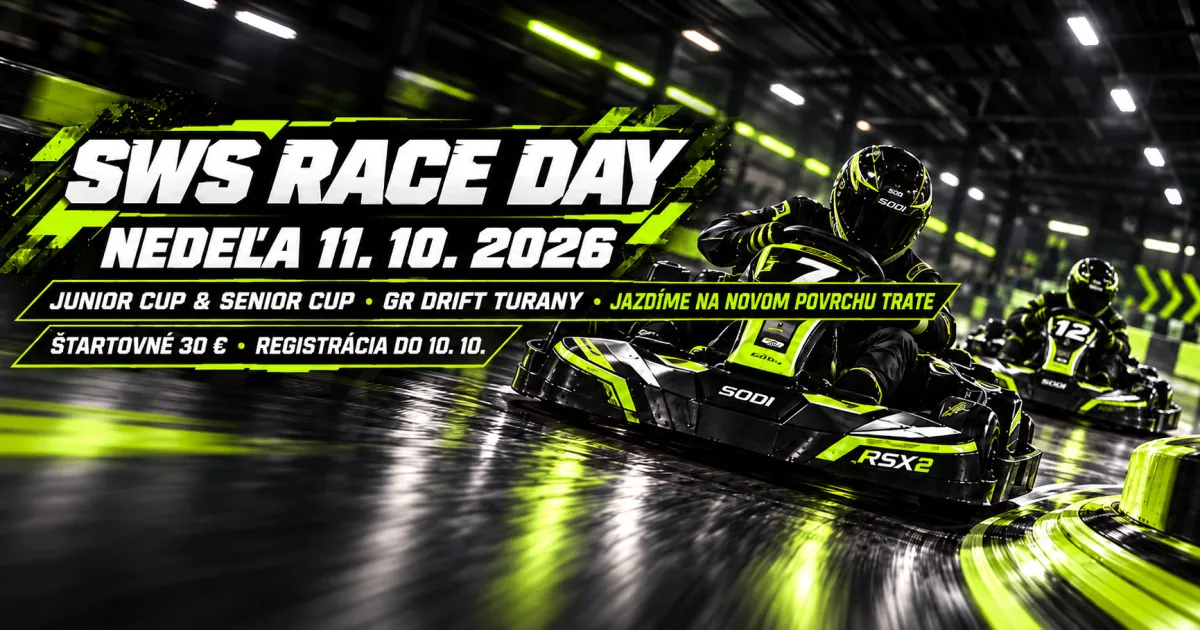 Nedeľa 11. 10. 2026 v GR DRIFT Turany: SWS RACE DAY – Junior Cup & Senior Cup